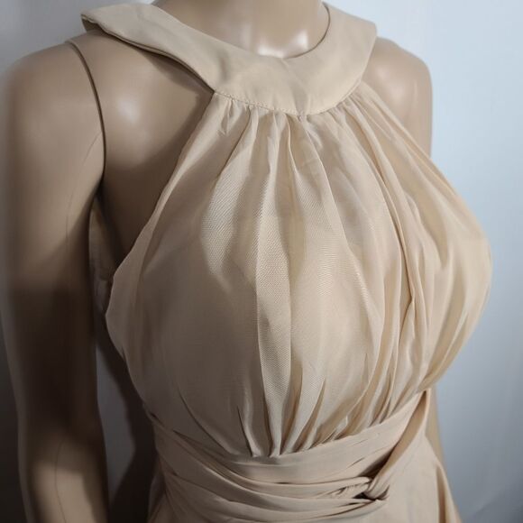 Cream Chiffon Wedding Dress size small - Picture 4 of 8